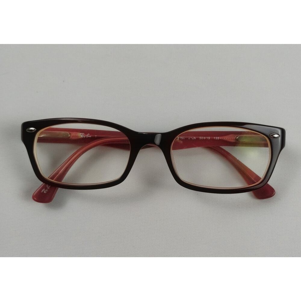 Ray-Ban RB 5150 2126 Dk Brown Pink Rectangle Eyeglasses Frames 50-19 135